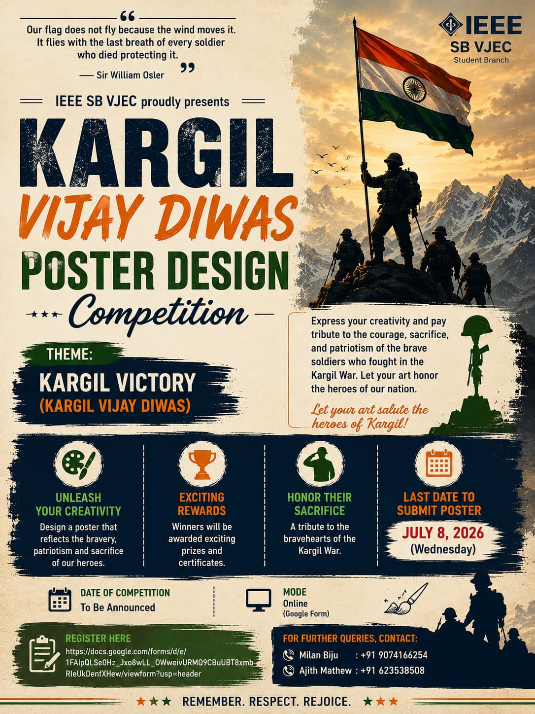 Kargil Vijay Diwas Poster Design Competition Poster