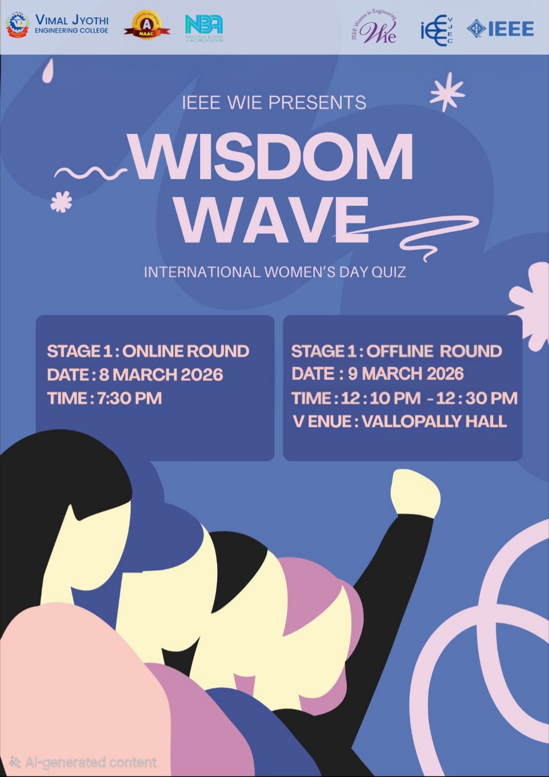 Wisdom Wave - International Women's Day Quiz Poster